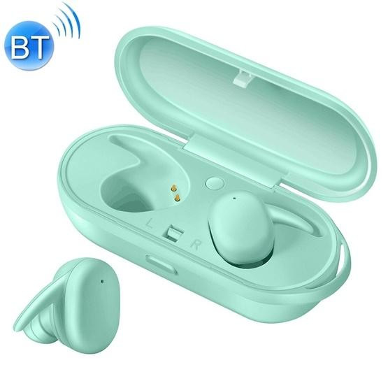 DT-7 IPX Waterproof Bluetooth 5.0 Wireless Bluetooth Earphone with 300mAh Magnetic Charging Box (Green)
