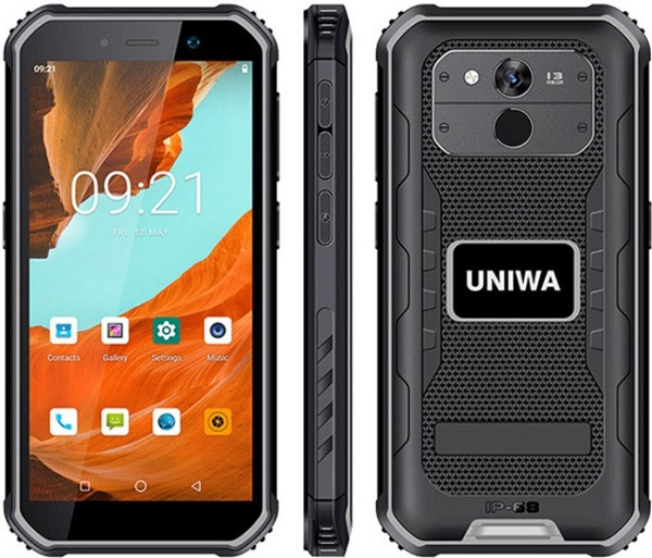 UNIWA F963 Pro Rugged Phone Dual Sim 128GB Black Grey (6GB RAM) - EU Plug