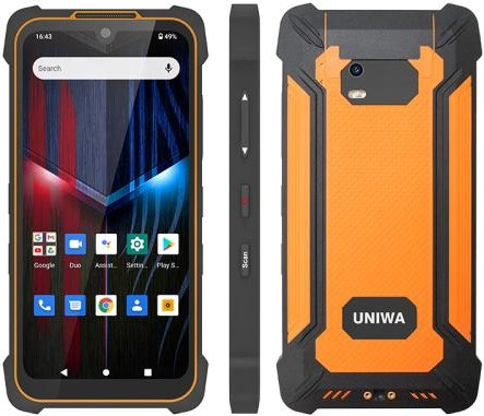 UNIWA P551 Handheld PDA Rugged Phone Dual Sim 64GB Orange (4GB RAM) - AU Plug