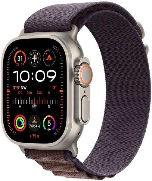 Apple Watch Ultra 2 GPS + Cellular 49mm Titanium Case with Large Indigo Alpine Loop