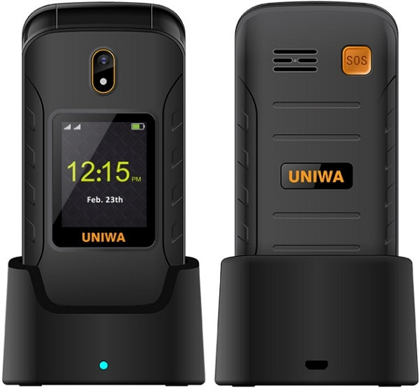 UNIWA V909T Flip Phone 128MB Black (48MB RAM)