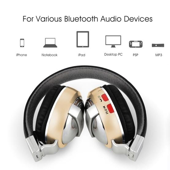 BTH-868 Stereo Sound Quality V4.2 Bluetooth Headphone (Gold)