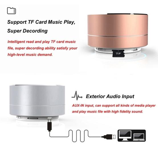 A10 Mini Portable Bluetooth Stereo Speaker(Rose Gold)